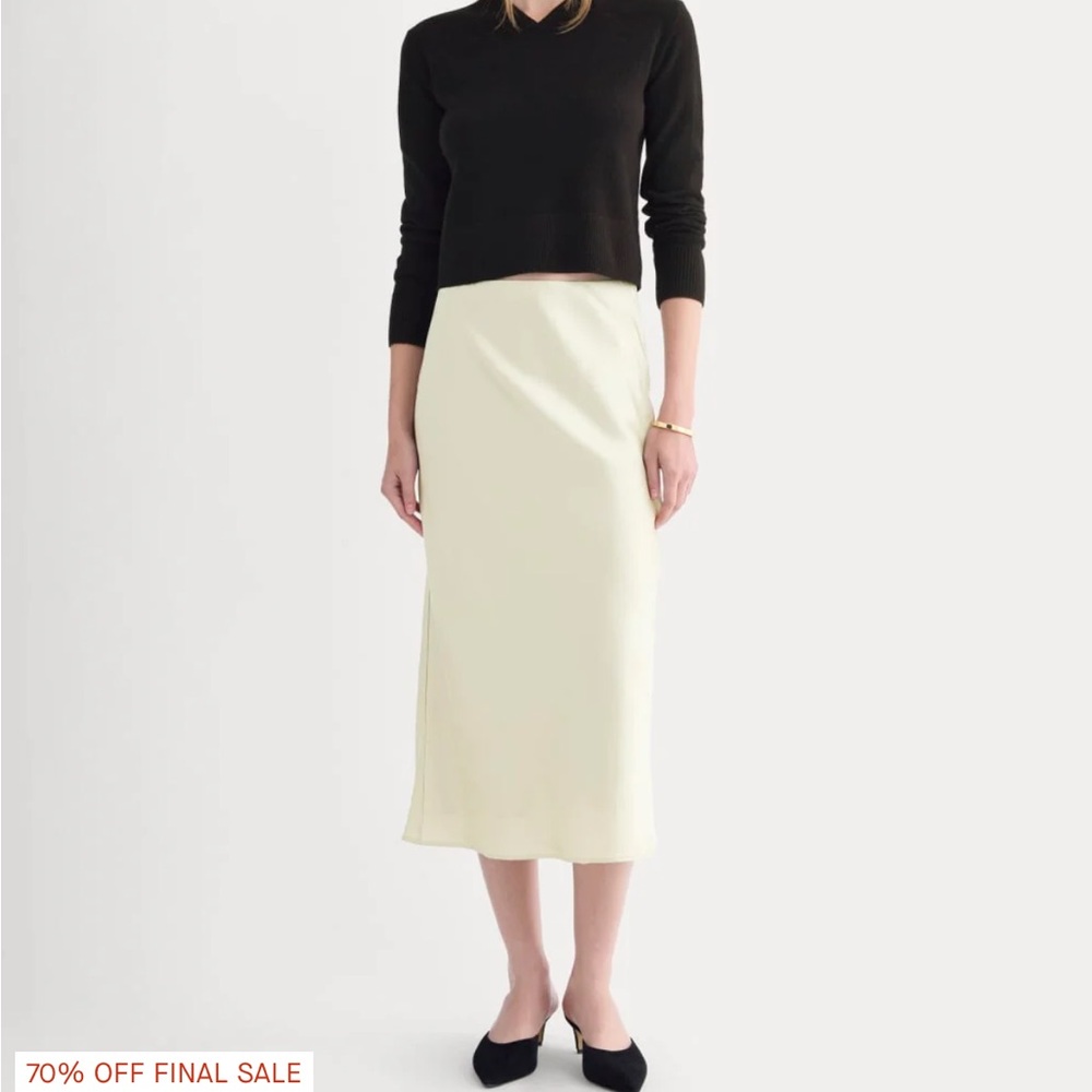 Midi Slip Skirt in Silk Charmeuse